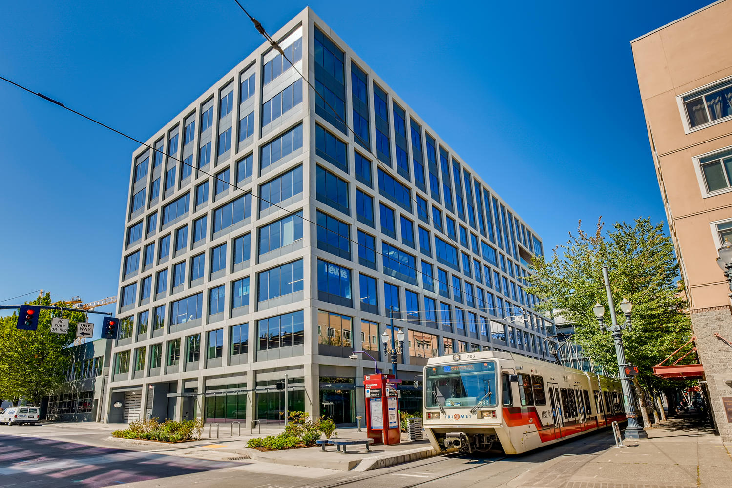 Canvas building exterior at Yamhill Max Station in Portland, Oregon